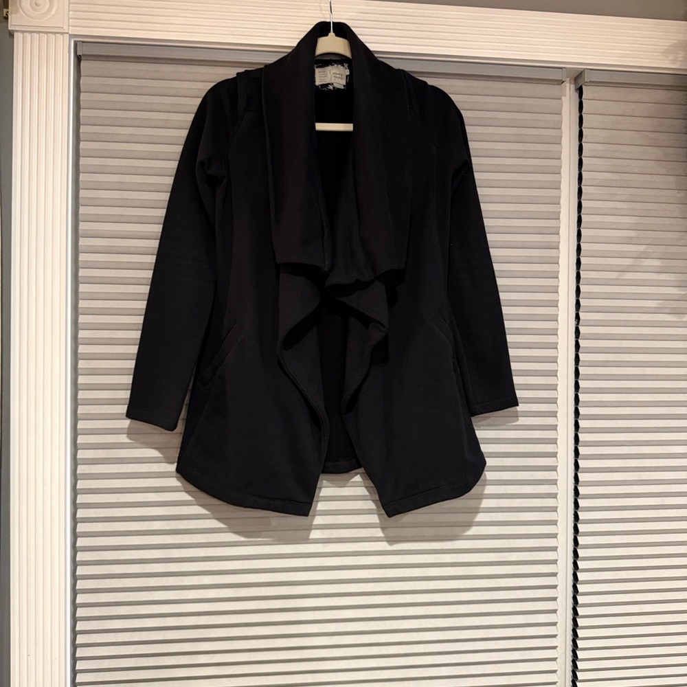 New Saturday Sunday Anthro black sweatshirt zipper collar jacket - XS